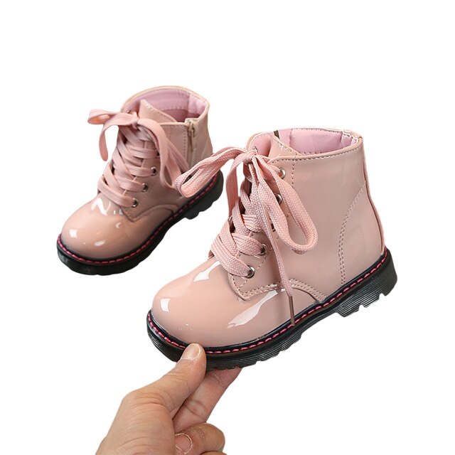 Girls pink sale patent boots