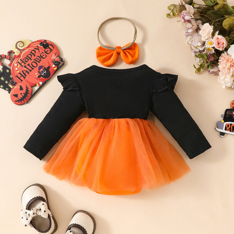 Monster Pumpkin Tulle Romper