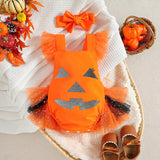 Funny Pumpkin Mesh Romper