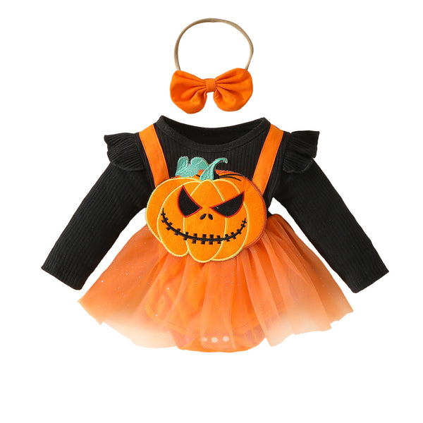 Monster Pumpkin Tulle Romper