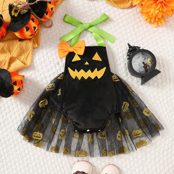 Crazy Pumpkin Tulle Romper