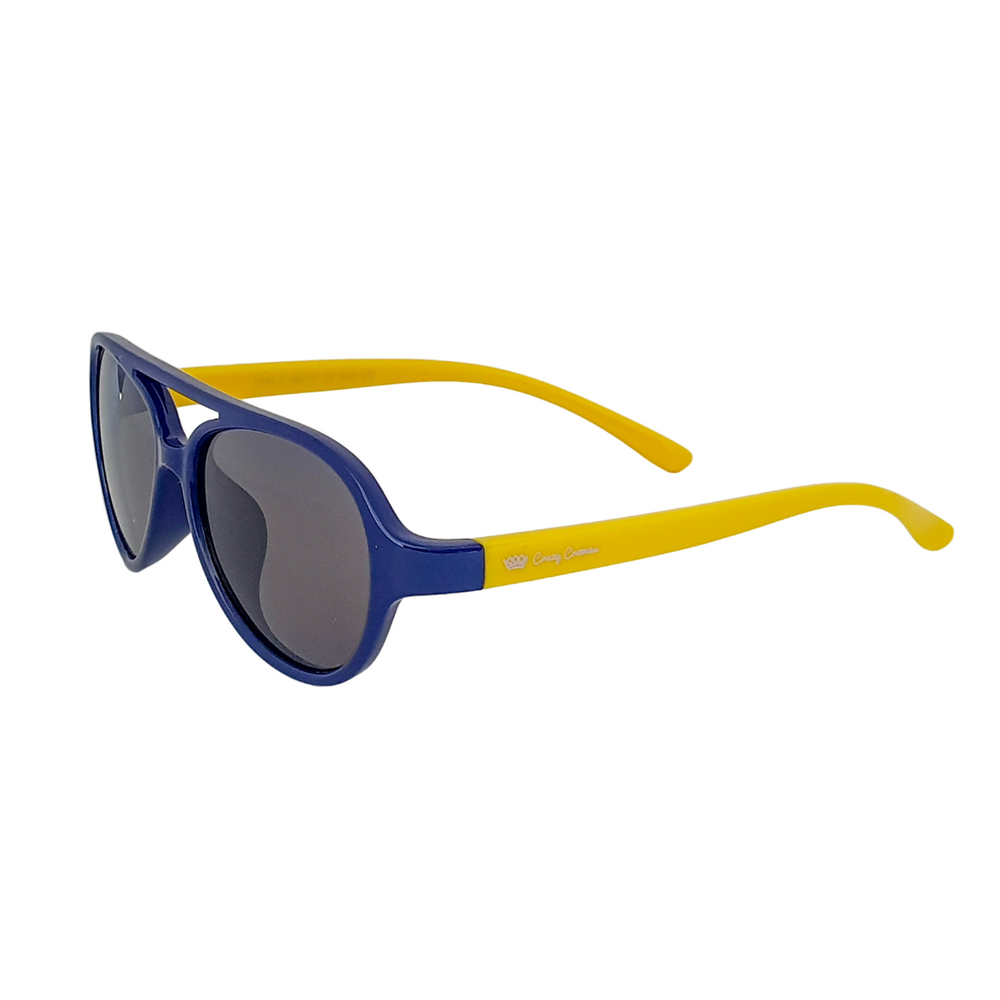 Aviator Kids Blue Yellow Sunglasses Bendable UV400